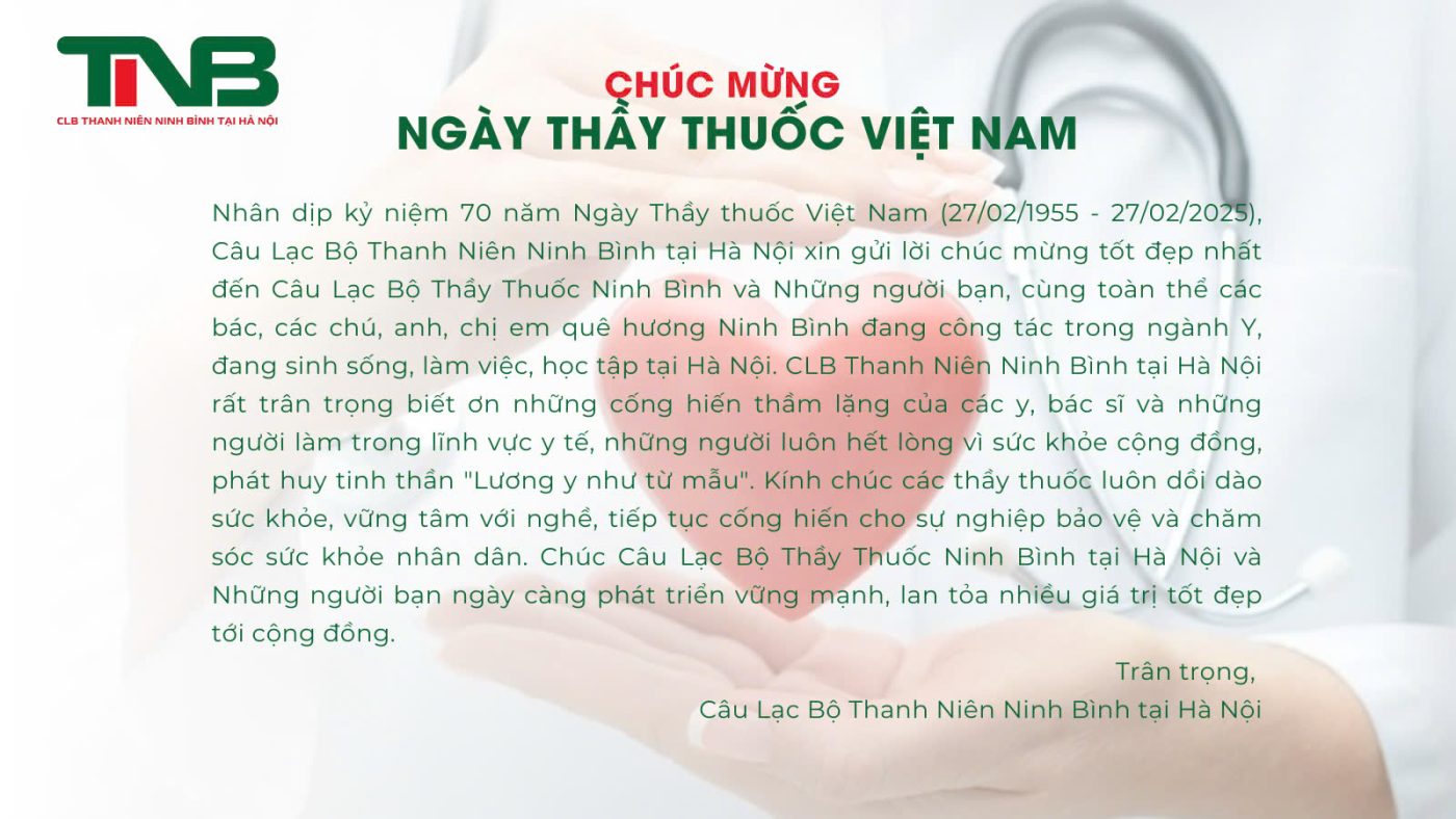 Chúc mừng ngày thầy thuốc Việt Nam